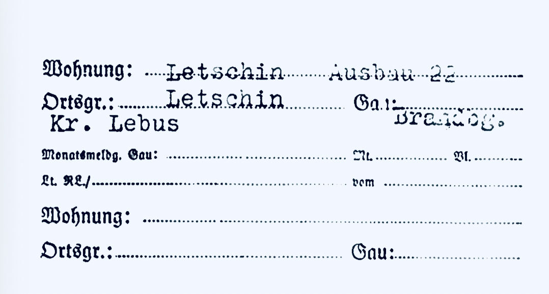 Die NSDAP-Kartei und Letschin