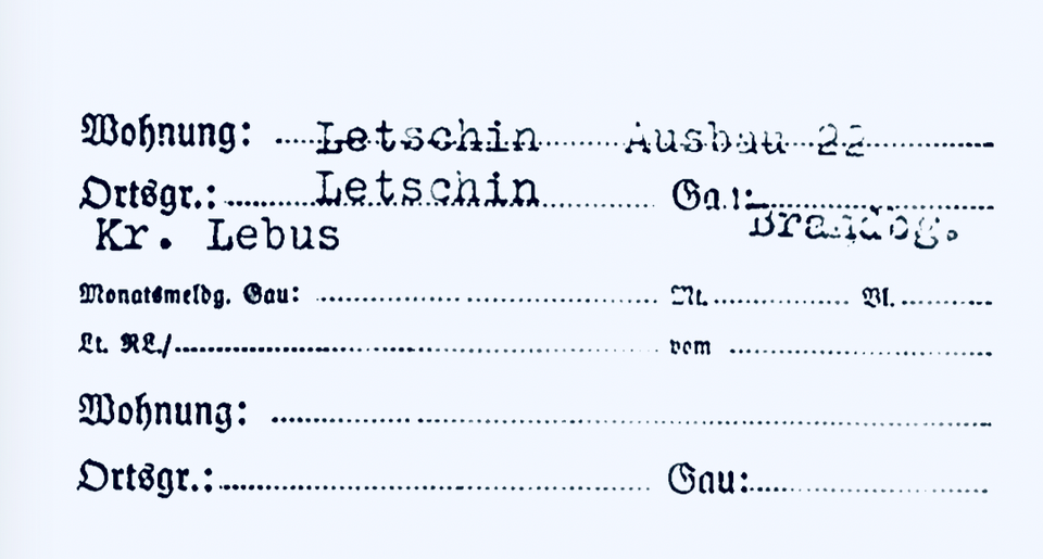 Die NSDAP-Kartei und Letschin